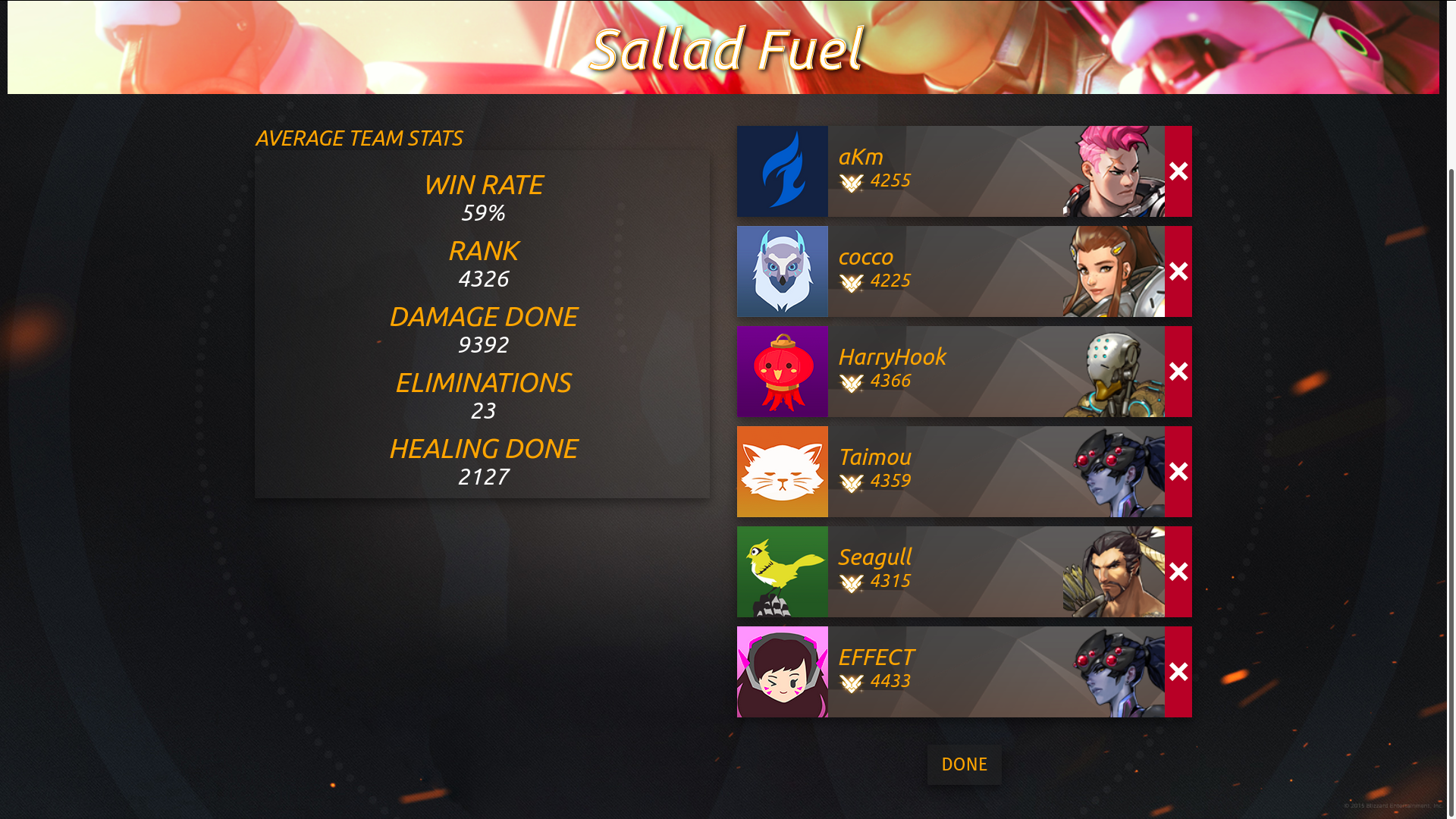 Overwatch Tournament Manager interface